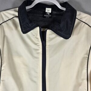 Vintage Frank Shorter Running Gear Gore-Tex Windbreaker Jacket XL Beige Navy 80s